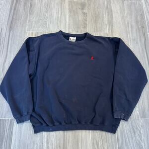 Vintage Disney Mickey Mouse Crewneck Sweatshirt XL Faded Navy Minimal Logo